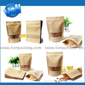 Yellow Ziplock Stand up Kraft Paper Bag